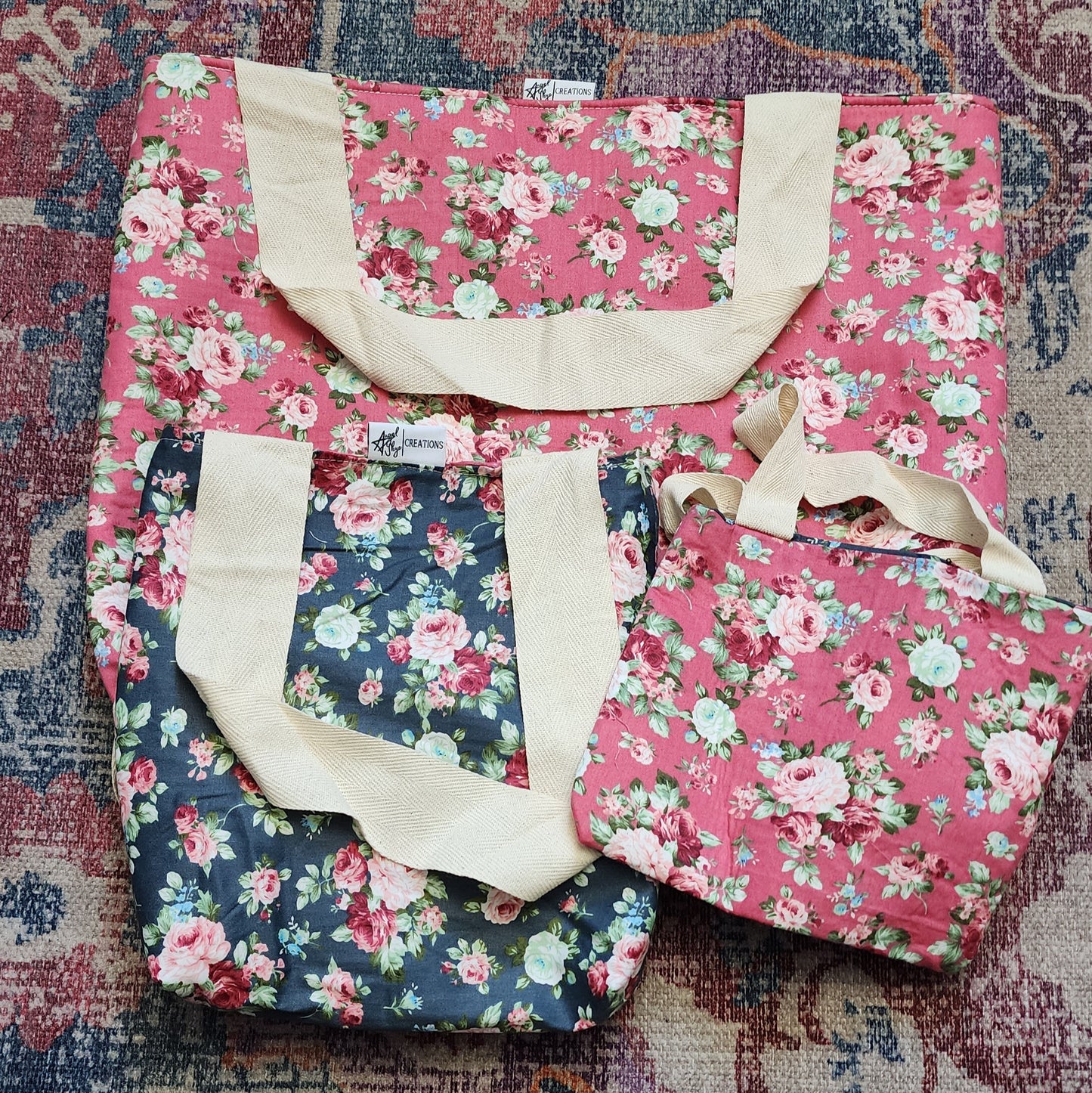 Floral overload Reversible Tote